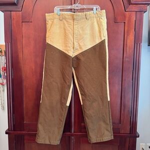 Vintage Duxbak Mens Hunting Brush Field Brown USA Made Double Knee Pants 38x29
